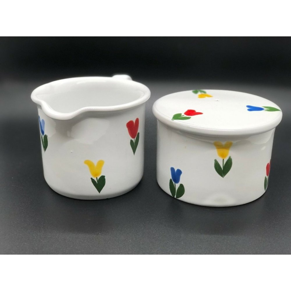 Tulip Sugar and Creamer Made in Italy